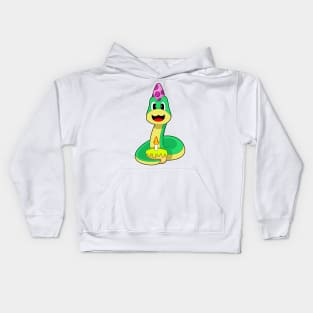 Snake Birthday Candle Cake Kids Hoodie